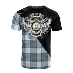 Stewart Muted Blue Tartan - Military T-Shirt