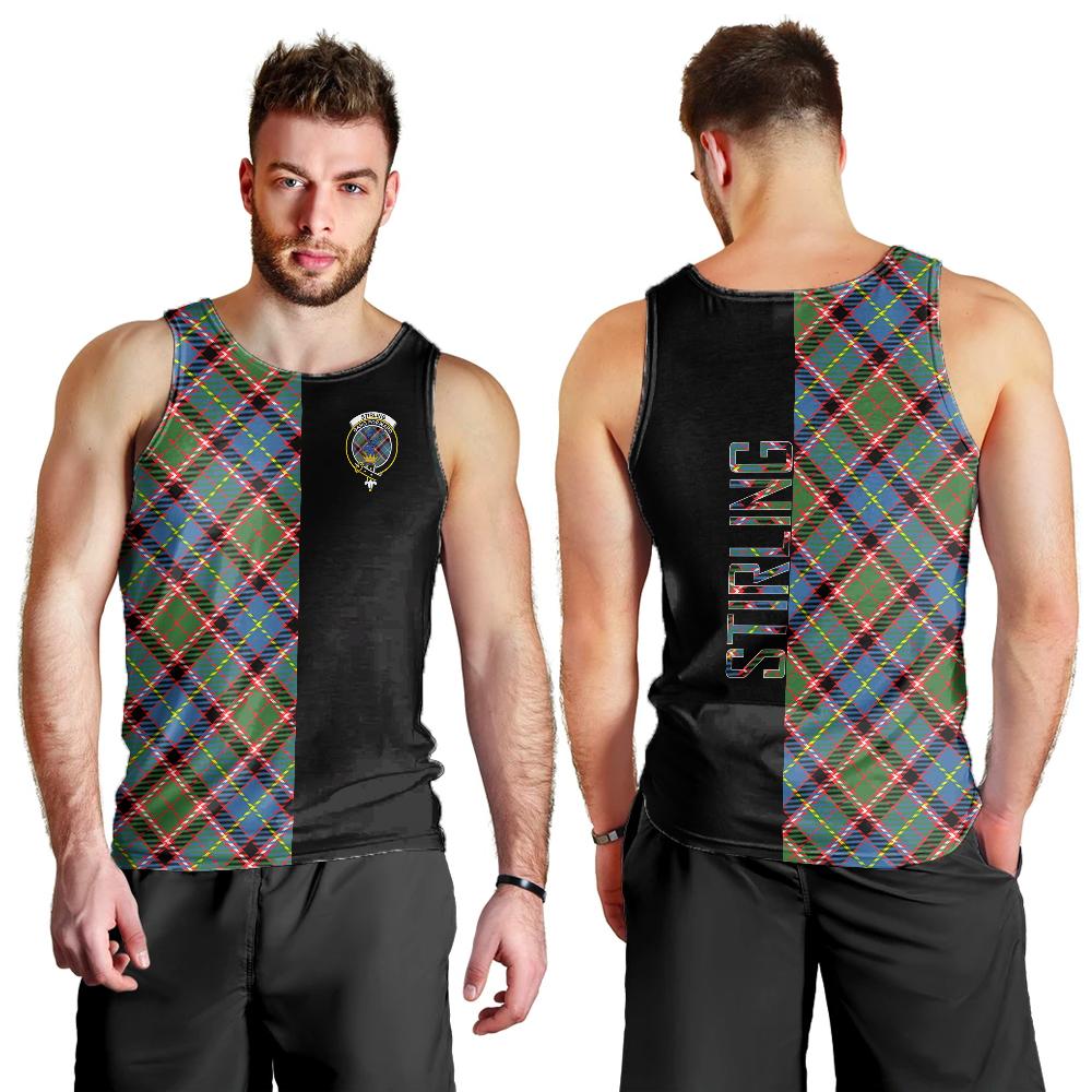 Stirling Bannockburn Tartan Crest Men's Tank Top - Cross Style