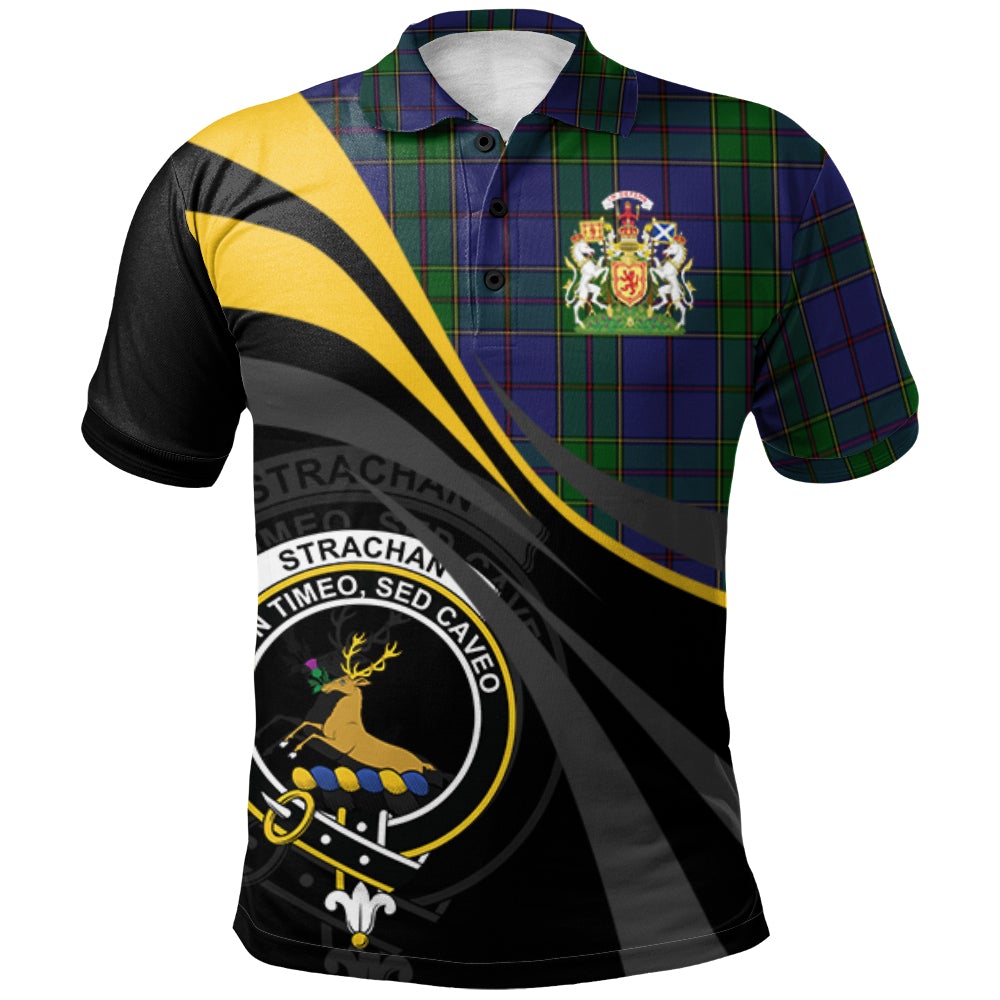 Strachan Tartan Polo Shirt - Royal Coat Of Arms Style