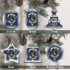 Strachan Tartan Christmas Ceramic Ornament - Snow Style