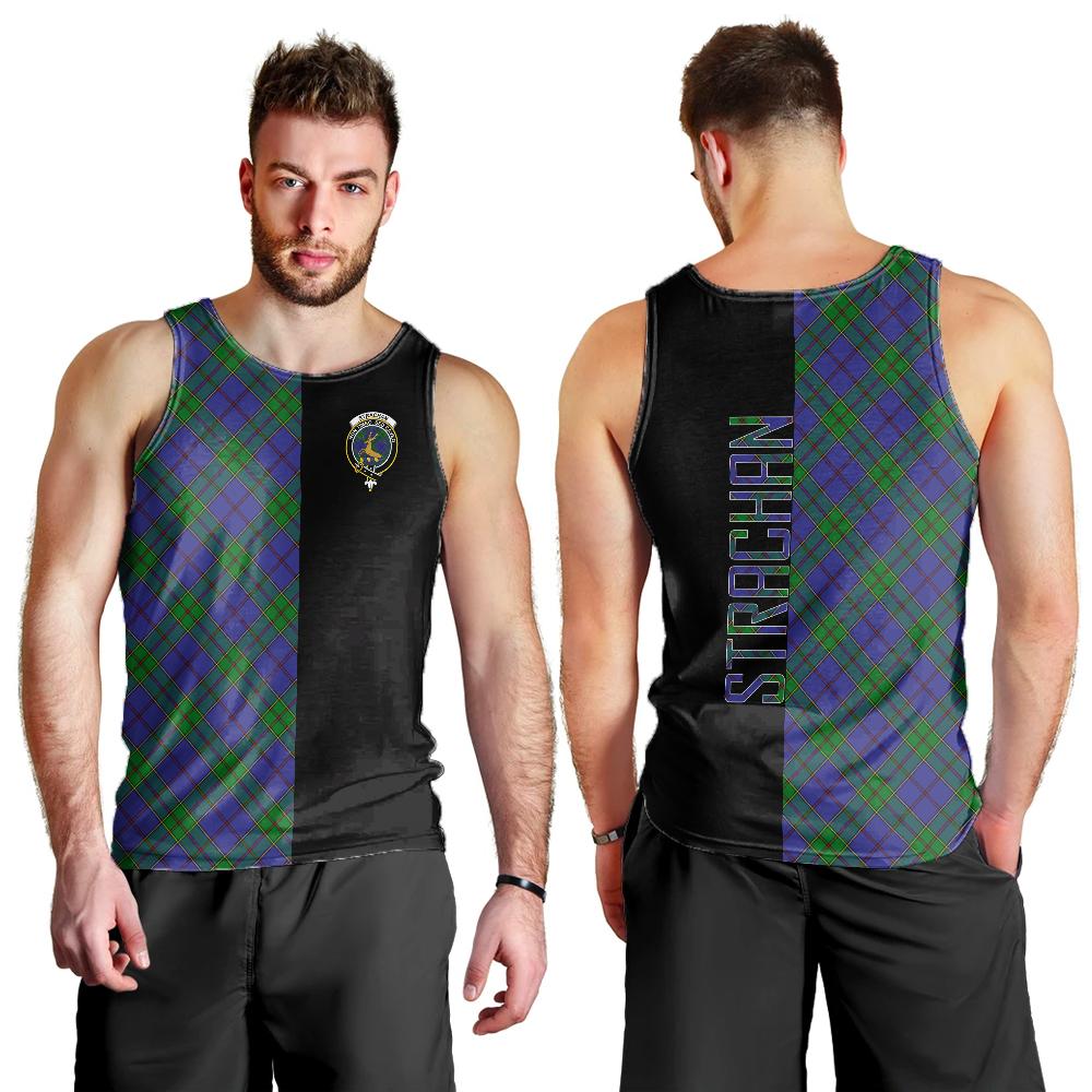 Strachan Tartan Crest Men's Tank Top - Cross Style