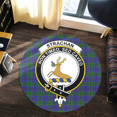 Strachan Tartan Crest Round Rug