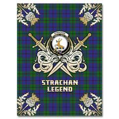 Strachan Tartan Gold Courage Symbol Blanket