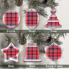 Straiton Tartan Christmas Ceramic Ornament - Snow Style