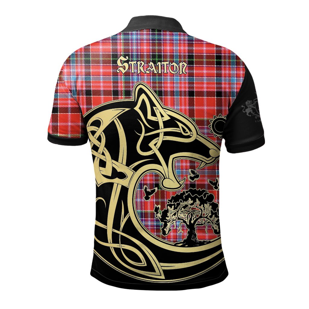 Straiton Tartan Polo Shirt Viking Wolf