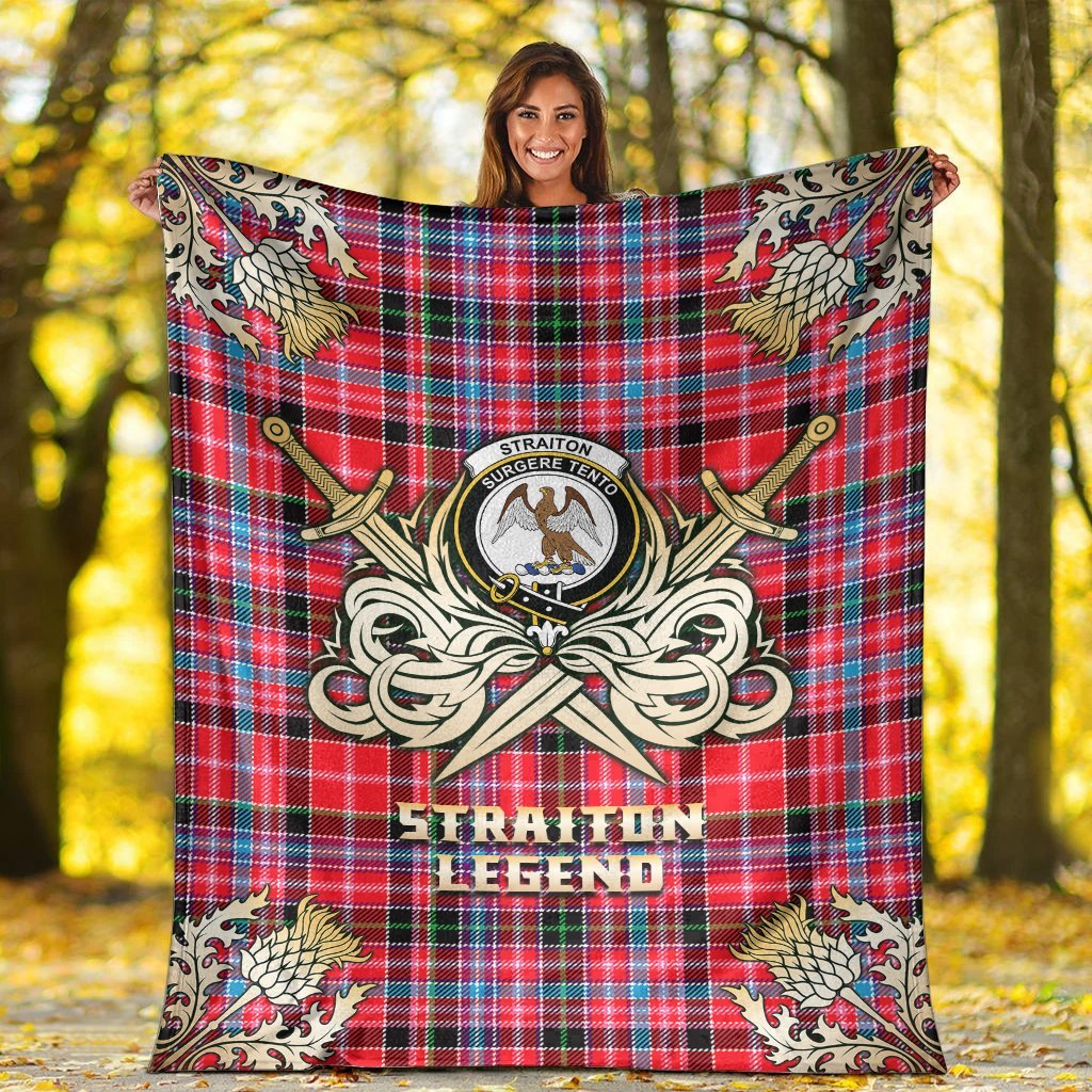 Straiton Tartan Gold Courage Symbol Blanket