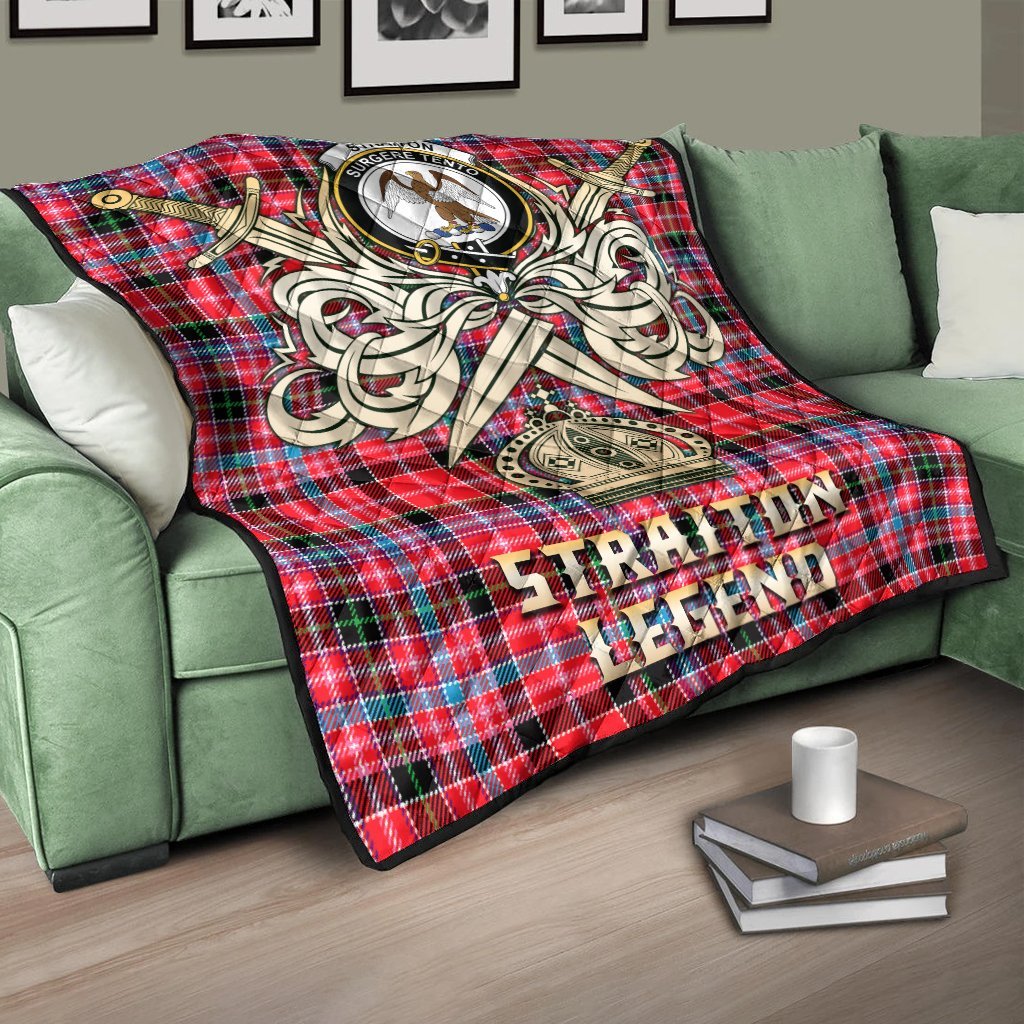 Straiton Tartan Crest Legend Gold Royal Premium Quilt