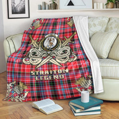 Straiton Tartan Gold Courage Symbol Blanket