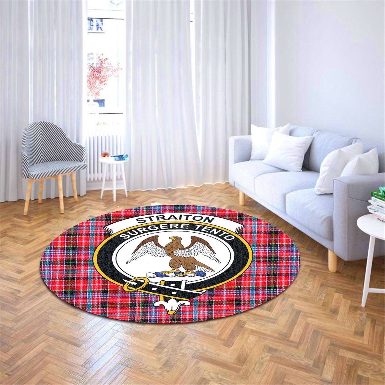 Straiton Tartan Crest Round Rug