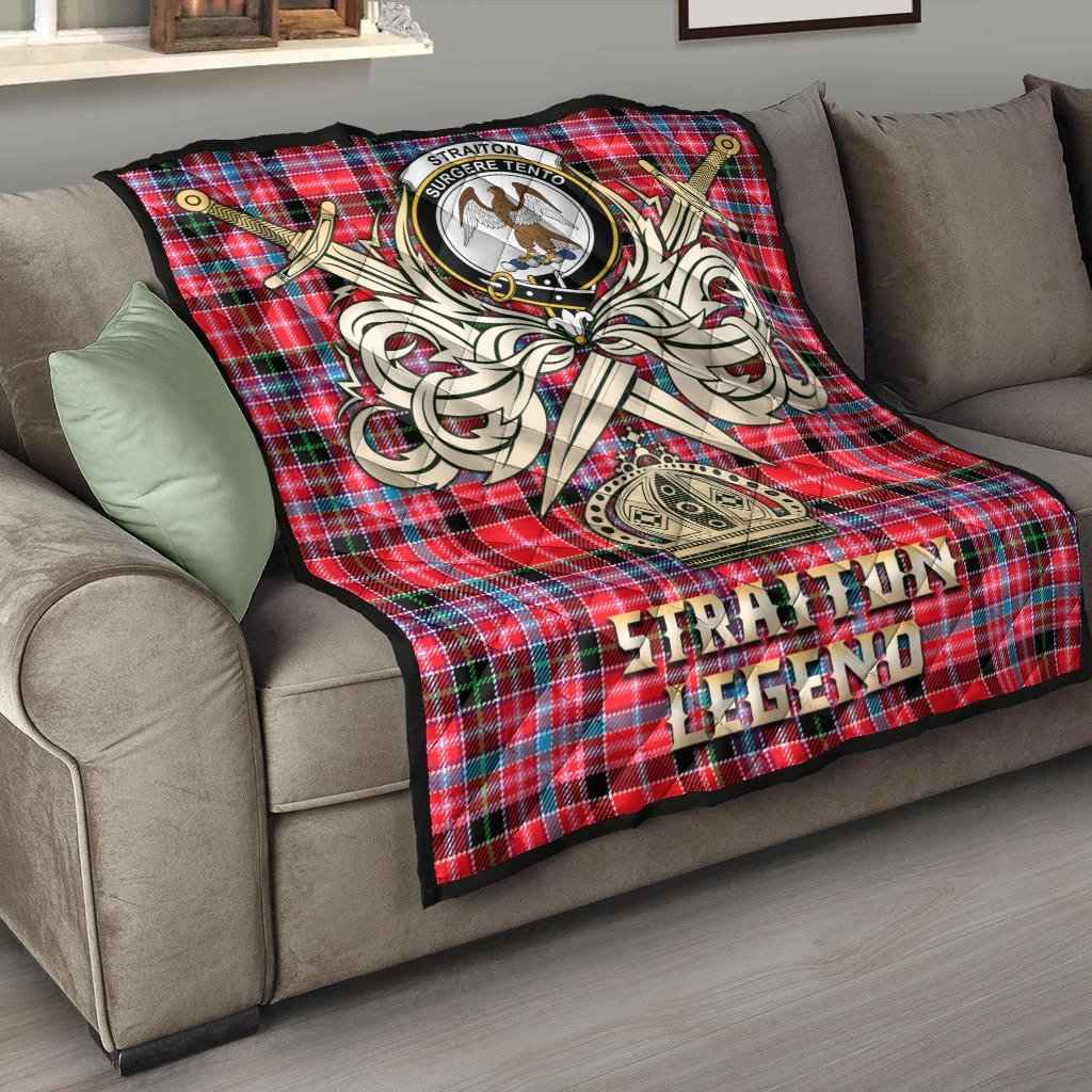 Straiton Tartan Crest Legend Gold Royal Premium Quilt