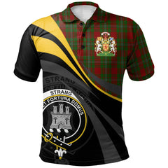 Strang Tartan Polo Shirt - Royal Coat Of Arms Style