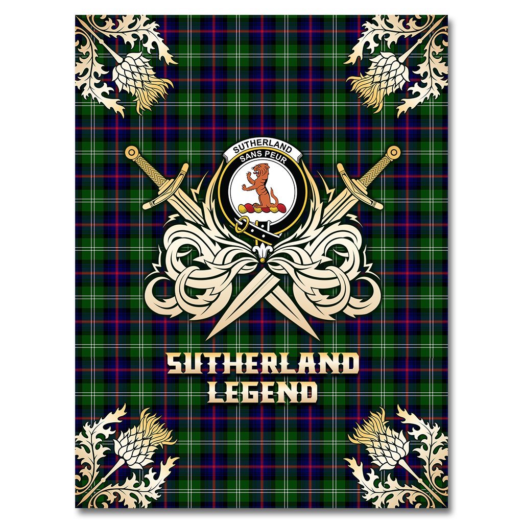 Sutherland Modern Tartan Gold Courage Symbol Blanket