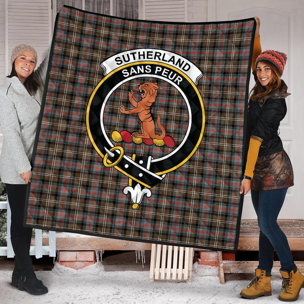 Sutherland Weathered Tartan Crest Quilt