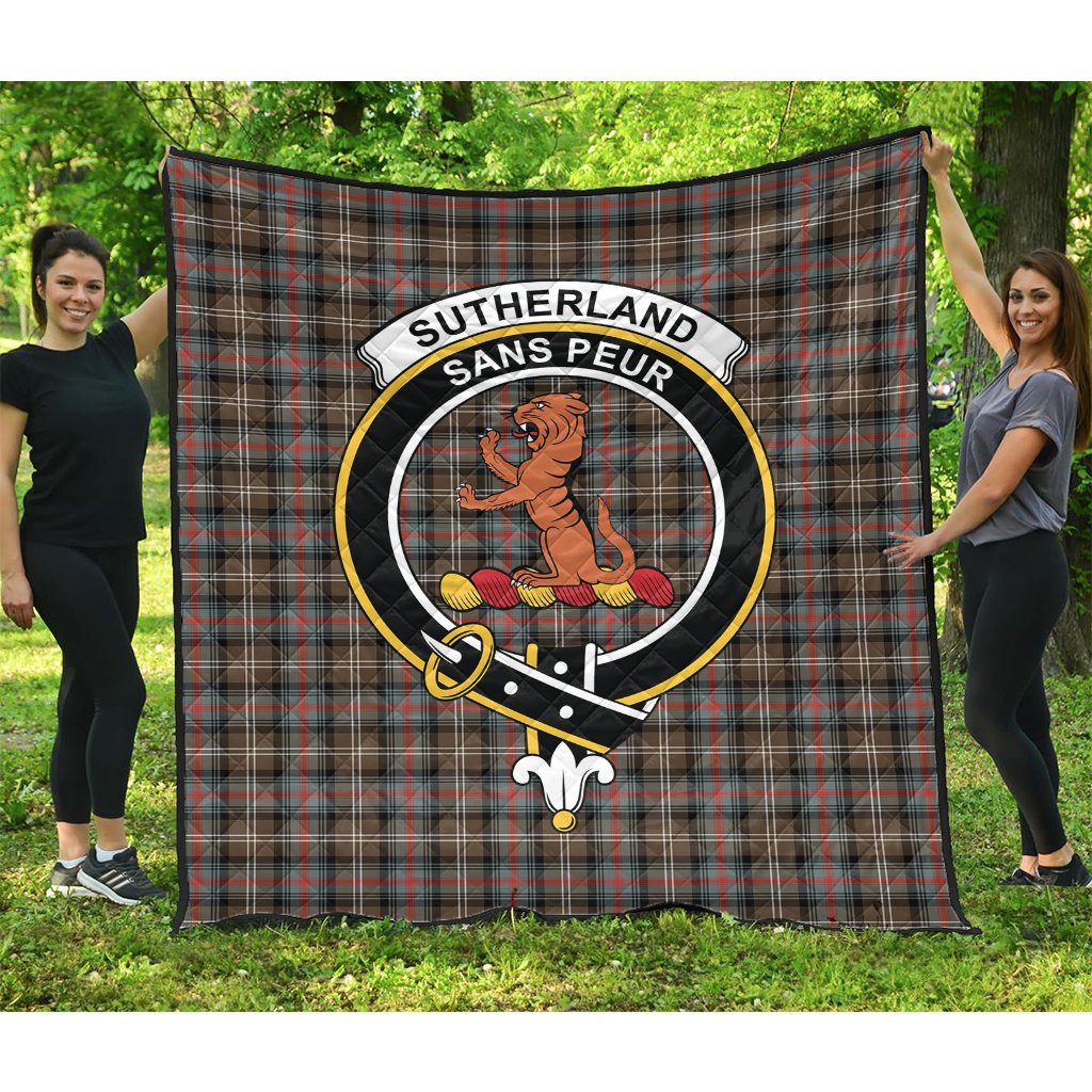 Sutherland Weathered Tartan Crest Quilt