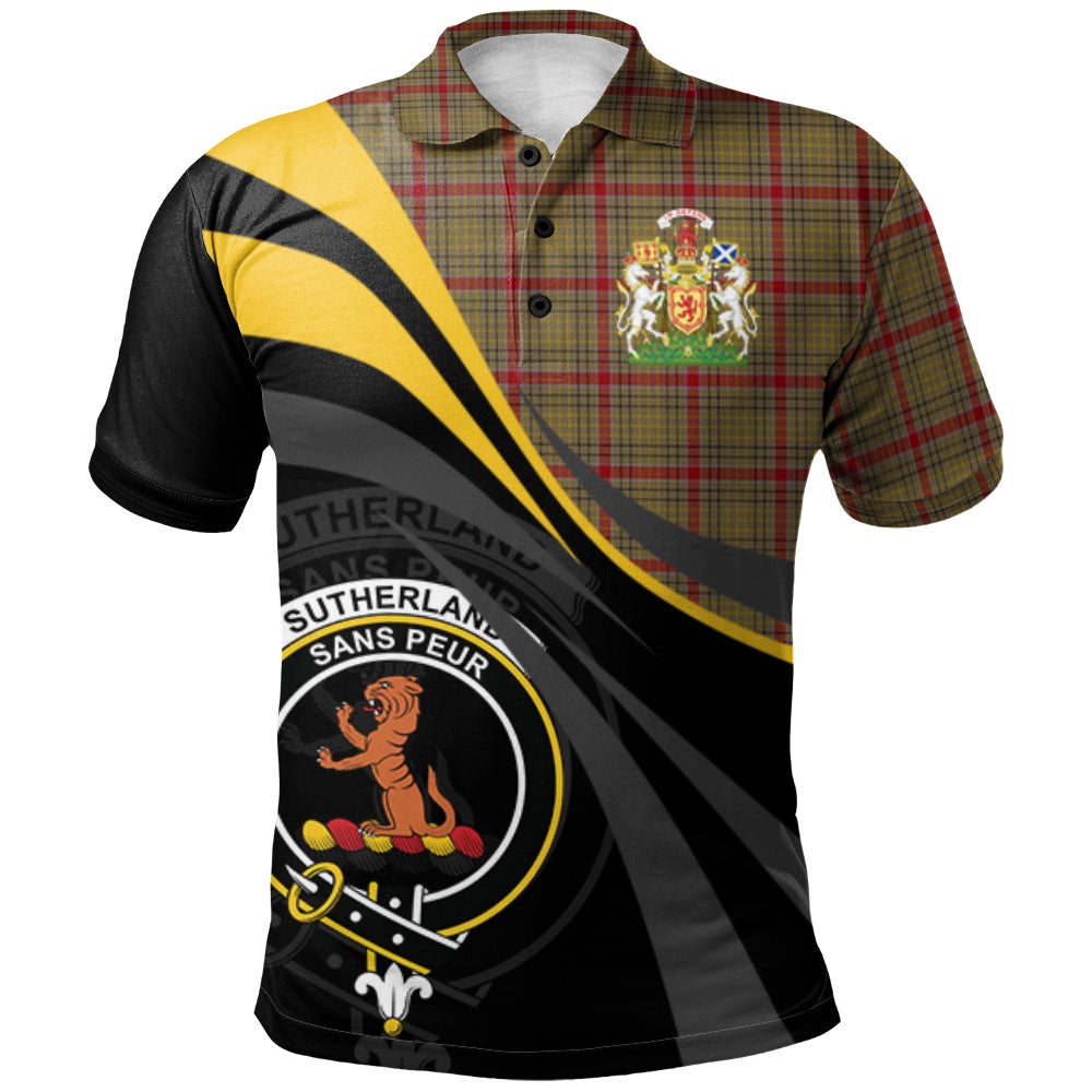 Sutherland of Duffus Tartan Polo Shirt - Royal Coat Of Arms Style