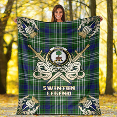 Swinton Tartan Gold Courage Symbol Blanket