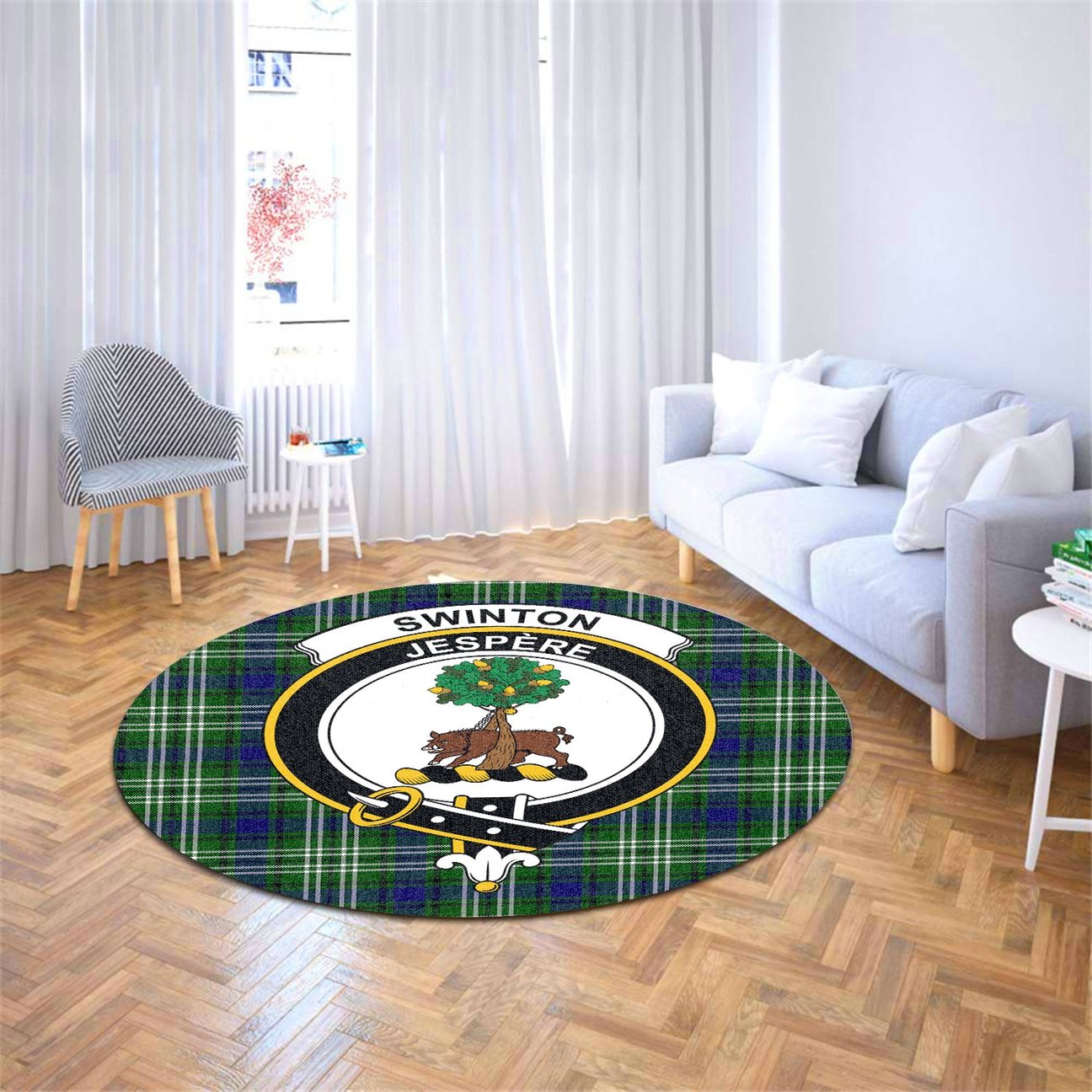 Swinton Tartan Crest Round Rug