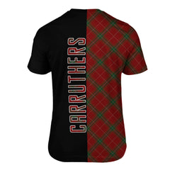 Carruthers Modern Tartan Official Crest T-Shirt Half of Me - Cross Style