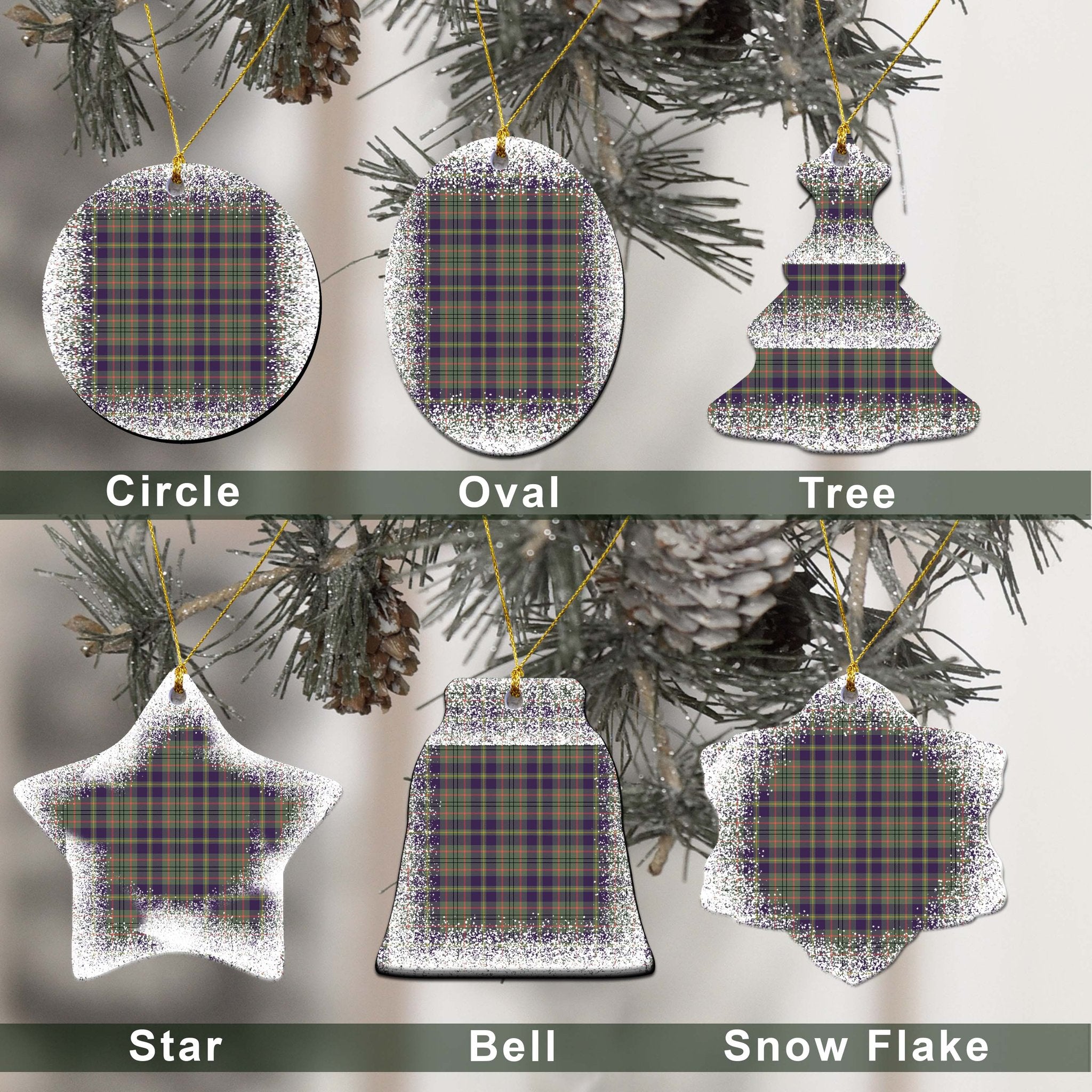 Taylor Tartan Christmas Ceramic Ornament - Snow Style