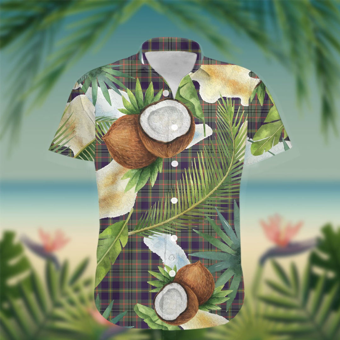 Taylor Tartan Hawaiian Shirt Hibiscus, Coconut, Parrot, Pineapple - Tropical Garden Shirt