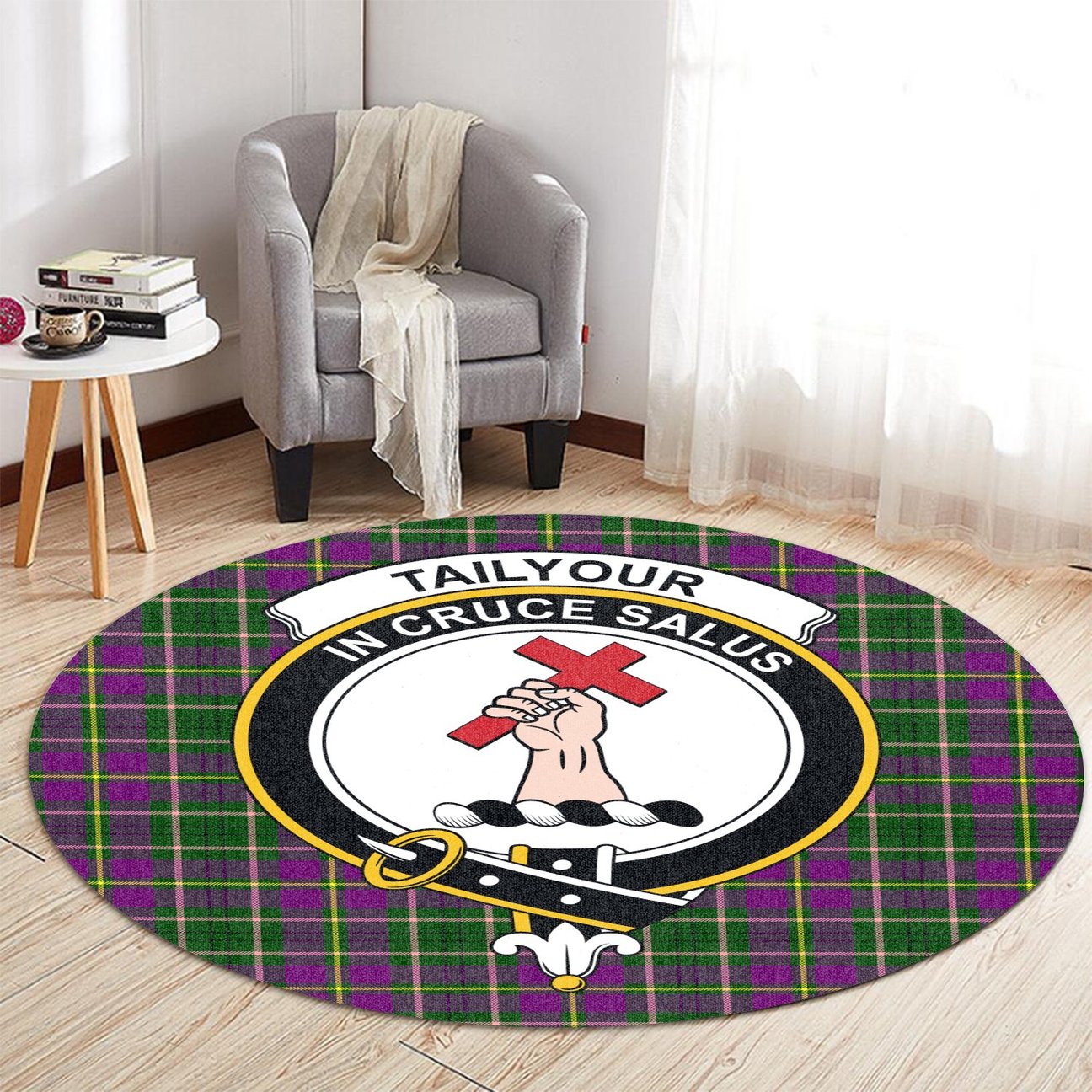 Taylor Tartan Crest Round Rug