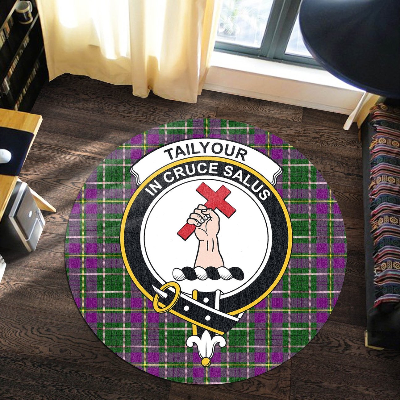 Taylor Tartan Crest Round Rug