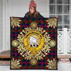 Tennant Tartan Crest Premium Quilt - Gold Thistle Style