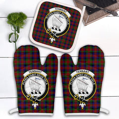 Tennant Tartan Crest Oven Mitt And Pot Holder (2 Oven Mitts + 1 Pot Holder)