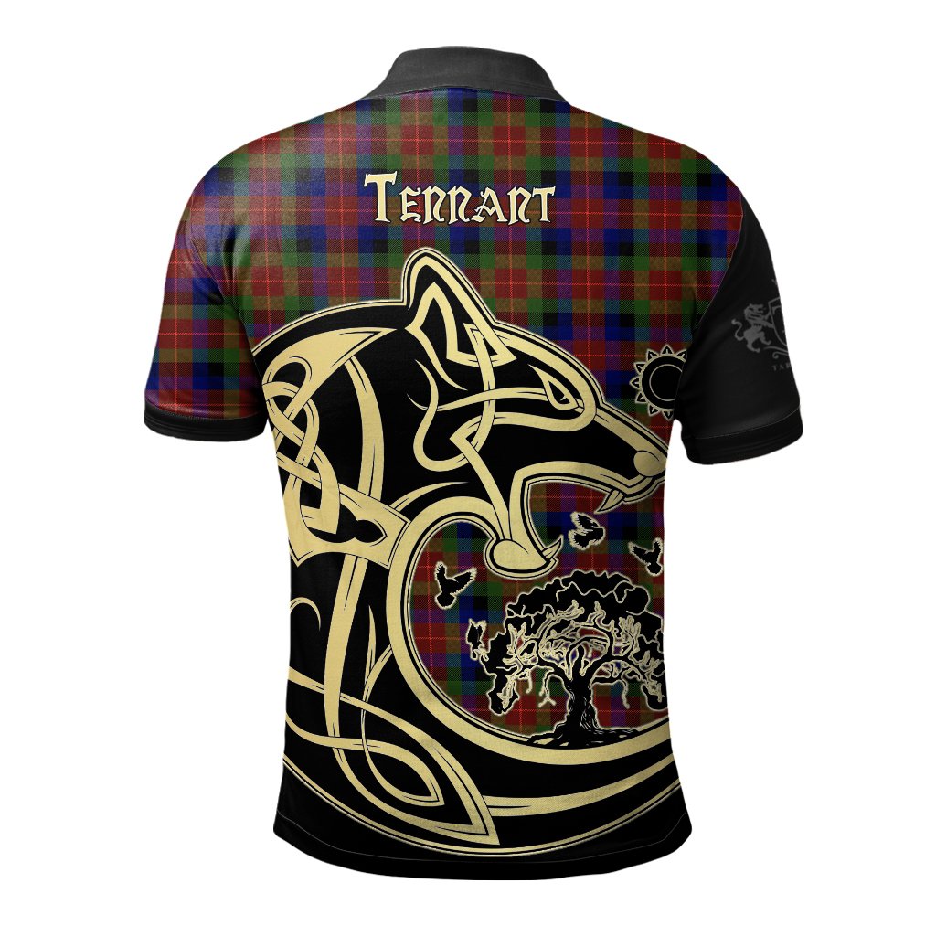 Tennant Tartan Polo Shirt Viking Wolf