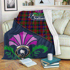 Tennant Tartan Crest Premium Blanket - Thistle Style