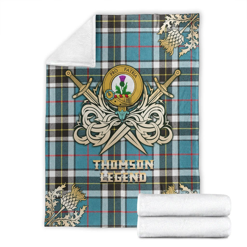 Thomson Tartan Gold Courage Symbol Blanket