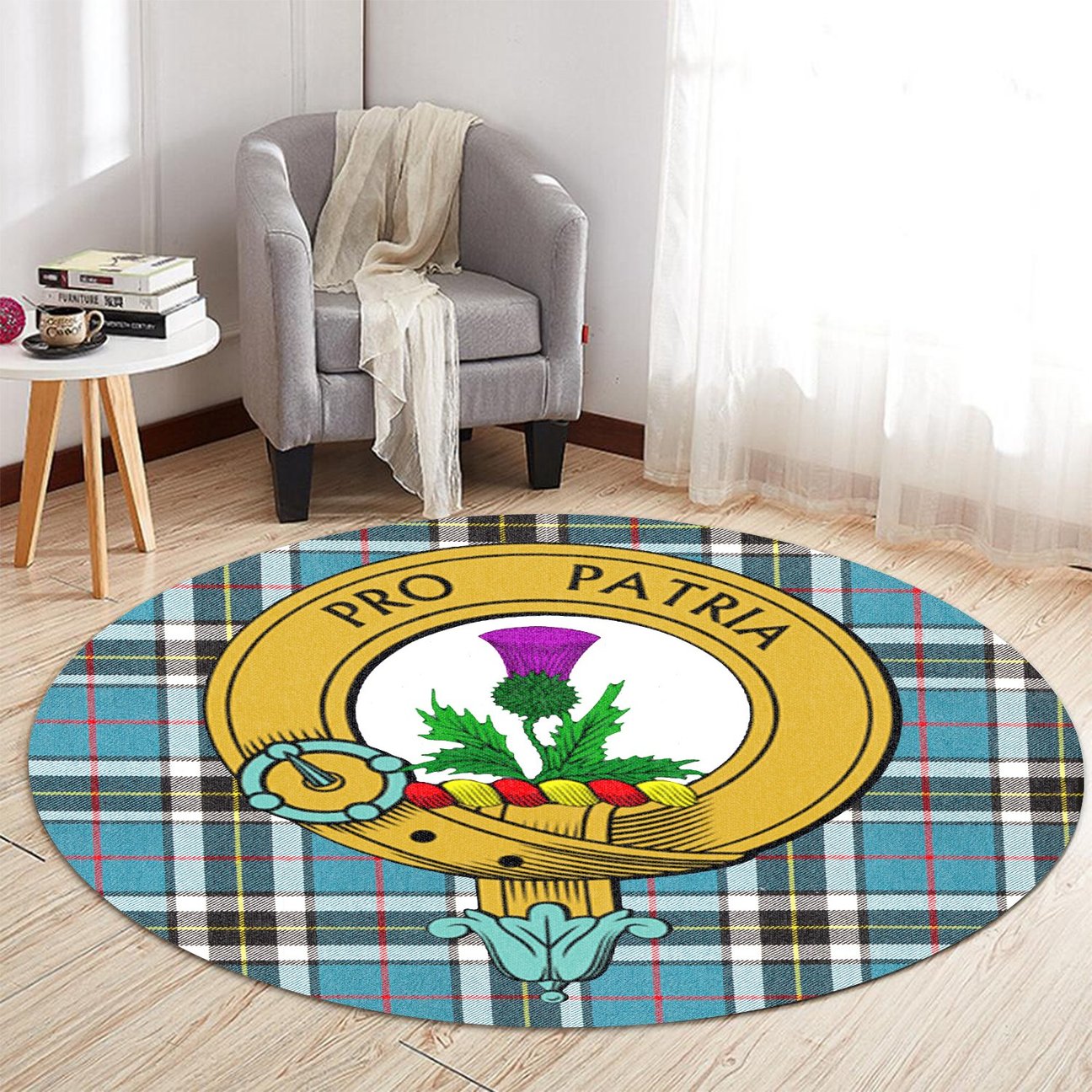 Thomson Tartan Crest Round Rug