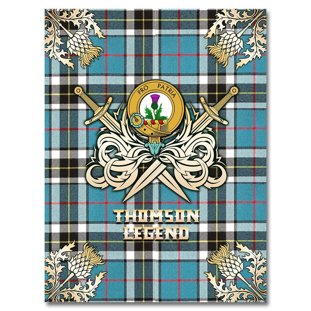 Thomson Tartan Gold Courage Symbol Blanket