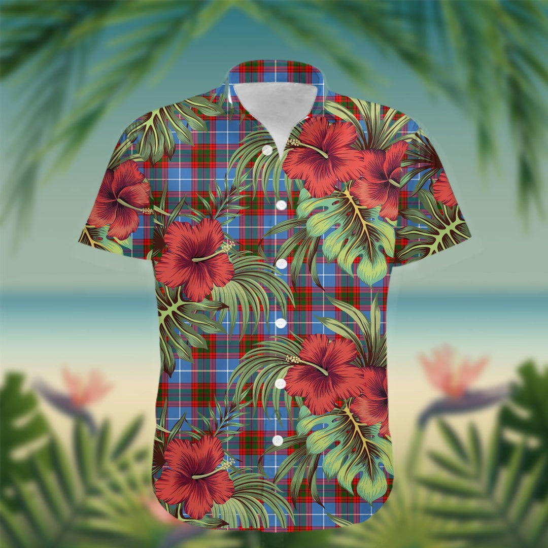 Trotter Tartan Hawaiian Shirt Hibiscus, Coconut, Parrot, Pineapple - Tropical Garden Shirt