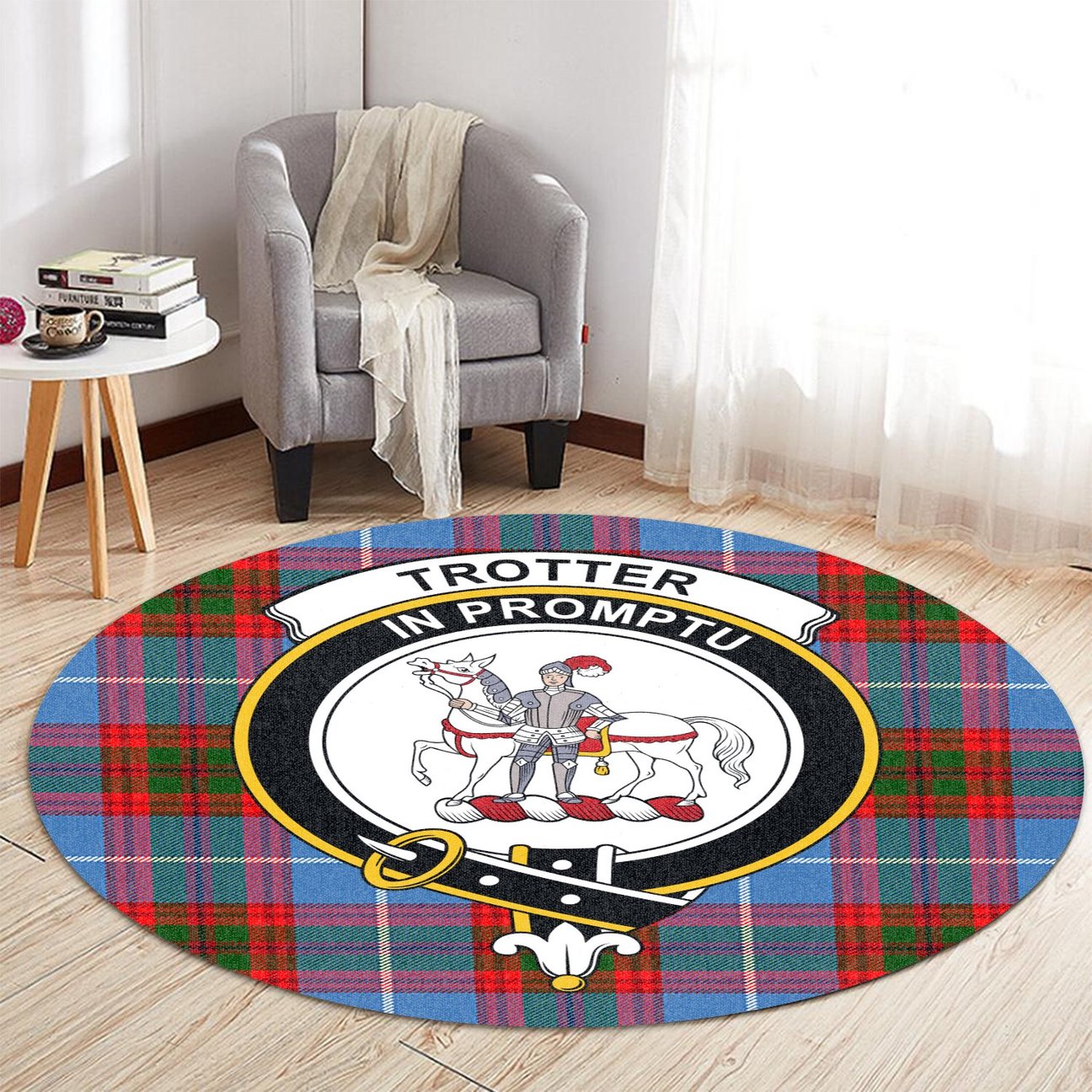 Trotter Tartan Crest Round Rug