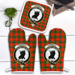 Turnbull Dress Tartan Crest Oven Mitt And Pot Holder (2 Oven Mitts + 1 Pot Holder)