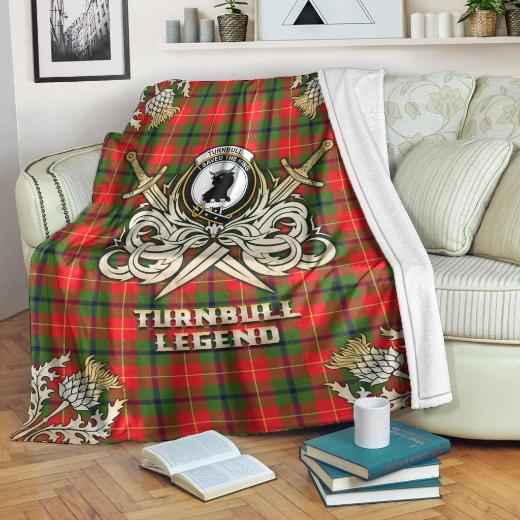 Turnbull Dress Tartan Gold Courage Symbol Blanket