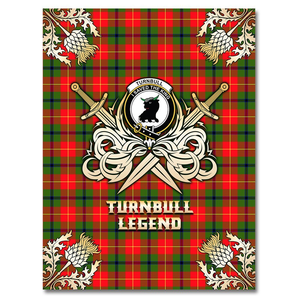 Turnbull Dress Tartan Gold Courage Symbol Blanket