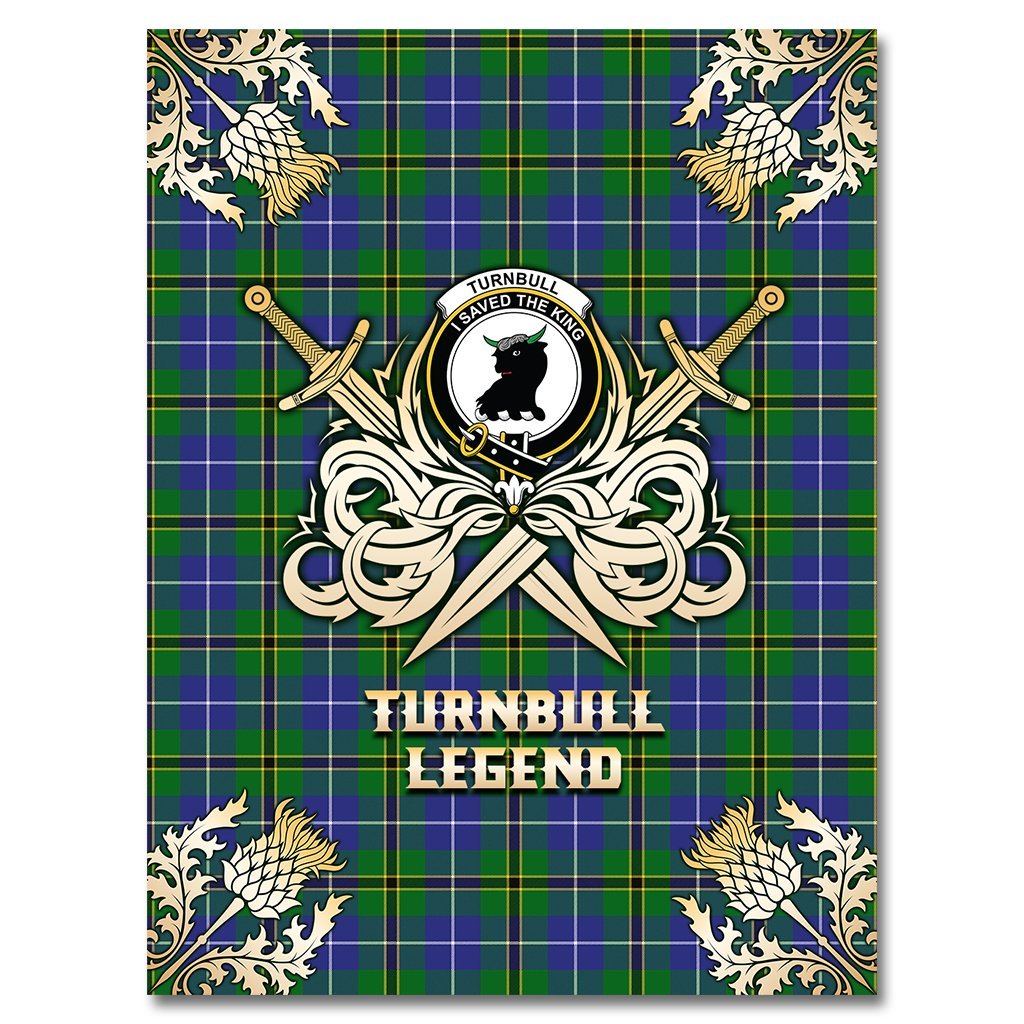 Turnbull Hunting Tartan Gold Courage Symbol Blanket