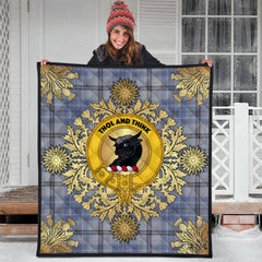 Tweedie Tartan Crest Premium Quilt - Gold Thistle Style