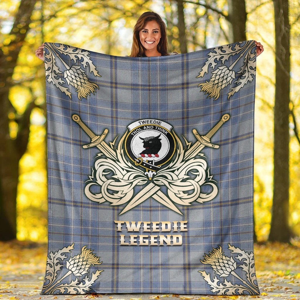 Tweedie Tartan Gold Courage Symbol Blanket