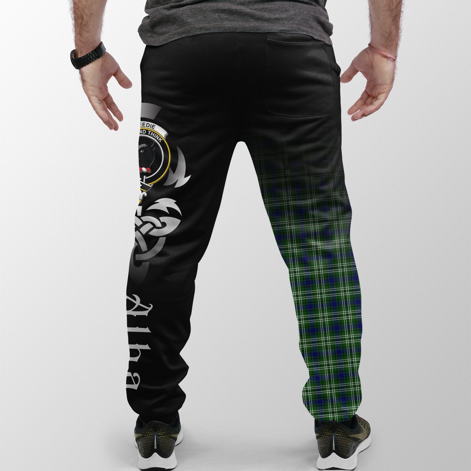 Tweedside District Tartan Crest Jogger Sweatpants - Alba Celtic Style