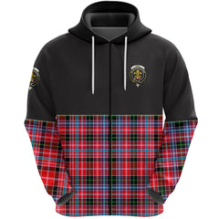 Udny Clan Half Of Tartan Zipper Hoodie