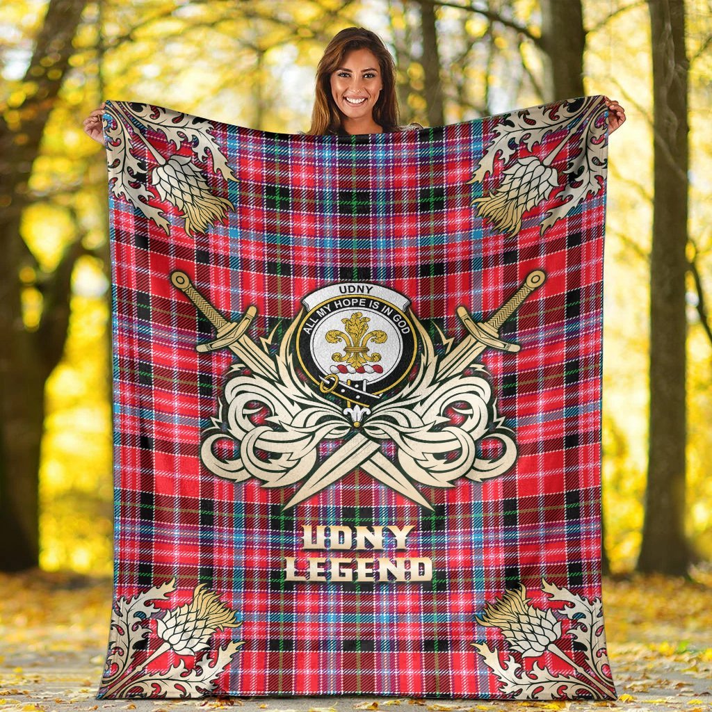 Udny Tartan Gold Courage Symbol Blanket