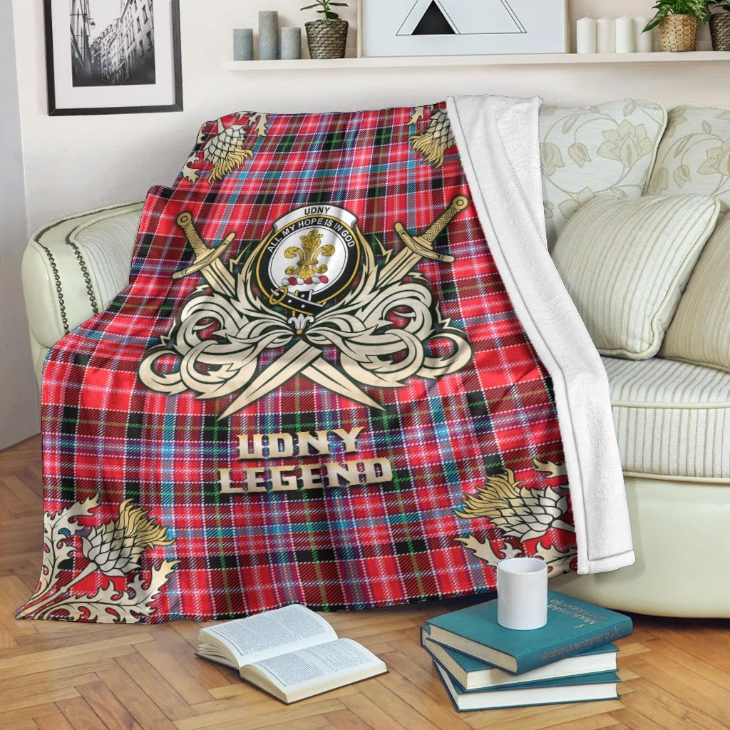 Udny Tartan Gold Courage Symbol Blanket