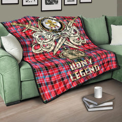 Udny Tartan Crest Legend Gold Royal Premium Quilt