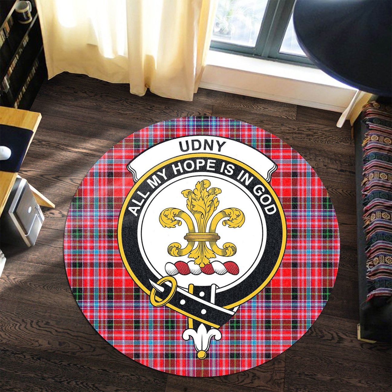 Udny Tartan Crest Round Rug