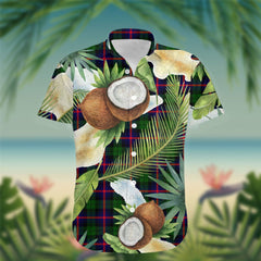 Urquhart Tartan Hawaiian Shirt Hibiscus, Coconut, Parrot, Pineapple - Tropical Garden Shirt