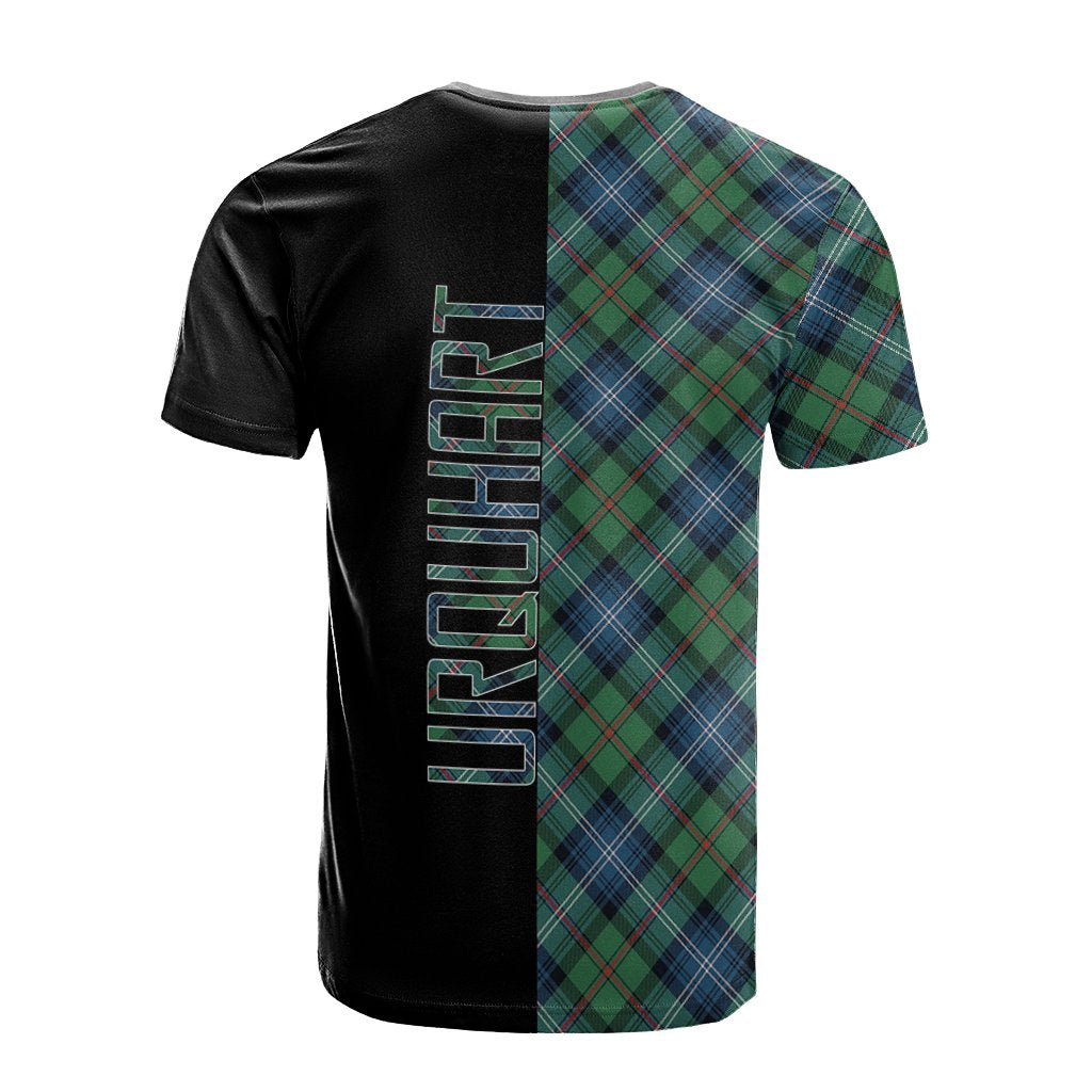 Urquhart Ancient Tartan T-Shirt Half of Me - Cross Style