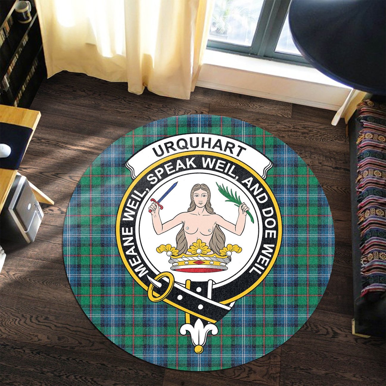 Urquhart Ancient Tartan Crest Round Rug